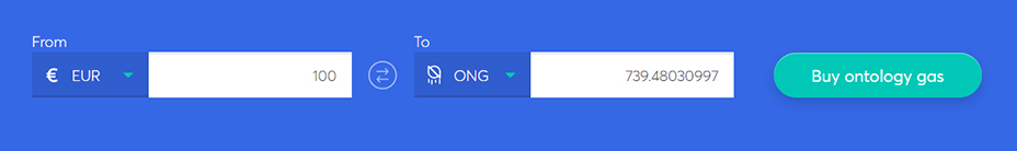 Exchange bar to buy ontology gas