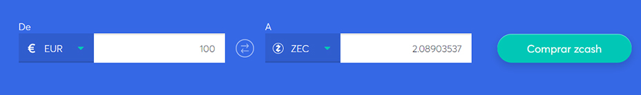 Cambiar la barra para comprar ZCash