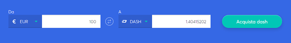 Barra di scambio per comprare dash