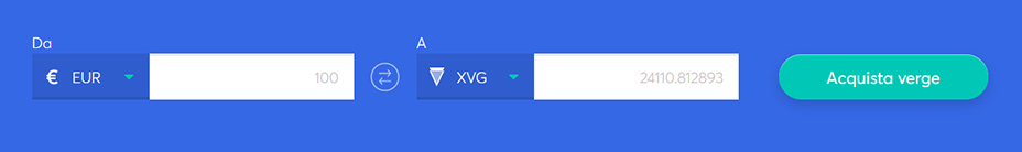Barra di scambio per comprare Verge