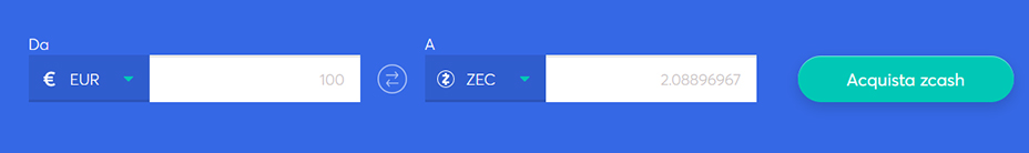 Barra di scambio per comprare zcash
