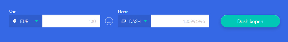 Exchange bar om dash te kopen