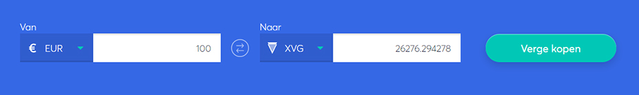 Exchange bar om Verge te kopen