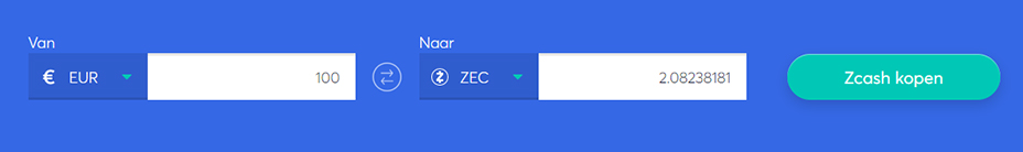 Exchange bar om ZCash te kopen