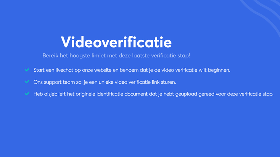 voer de videoverificatie uit om uw limieten te verhogen