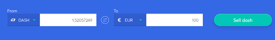 Exchange bar to sell dash