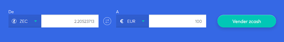 Cambiar la barra para vender ZCash