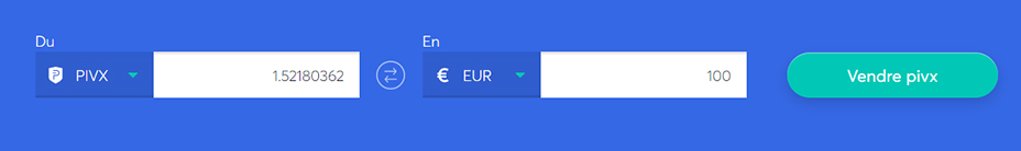 Echange de barres pour vendre du PIVX