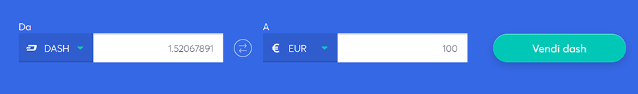 Barra di scambio per vendere dash