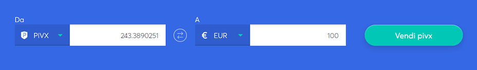 Barra di scambio per vendere PIVX
