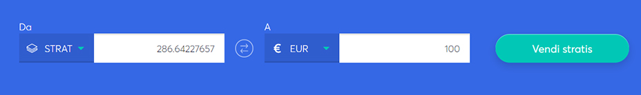 Barra di scambio per vendere stratis