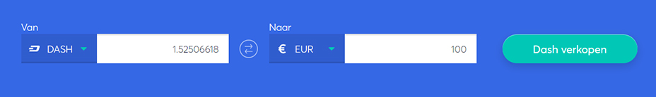 Exchange bar om dash te verkopen