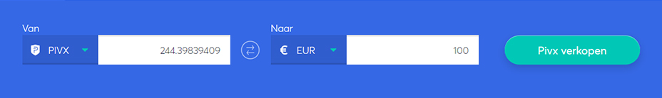 Exchange bar om PIVX te verkopen