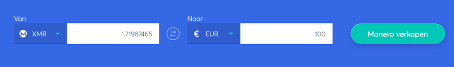 Exchange bar om Monero te verkopen