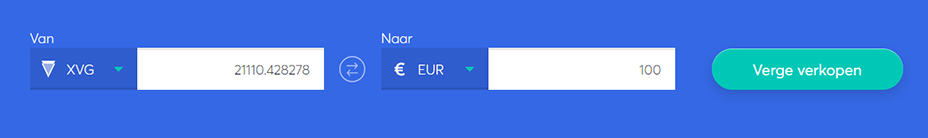 Exchange bar om Verge te verkopen